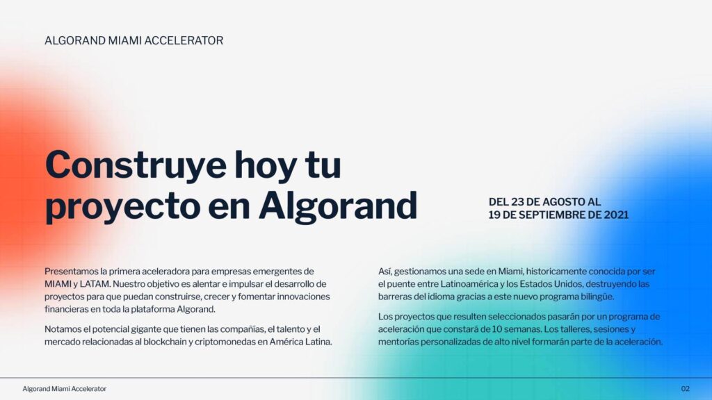 Key Visual Algorand Aceleradora Key Visual Algorand Aceleradora