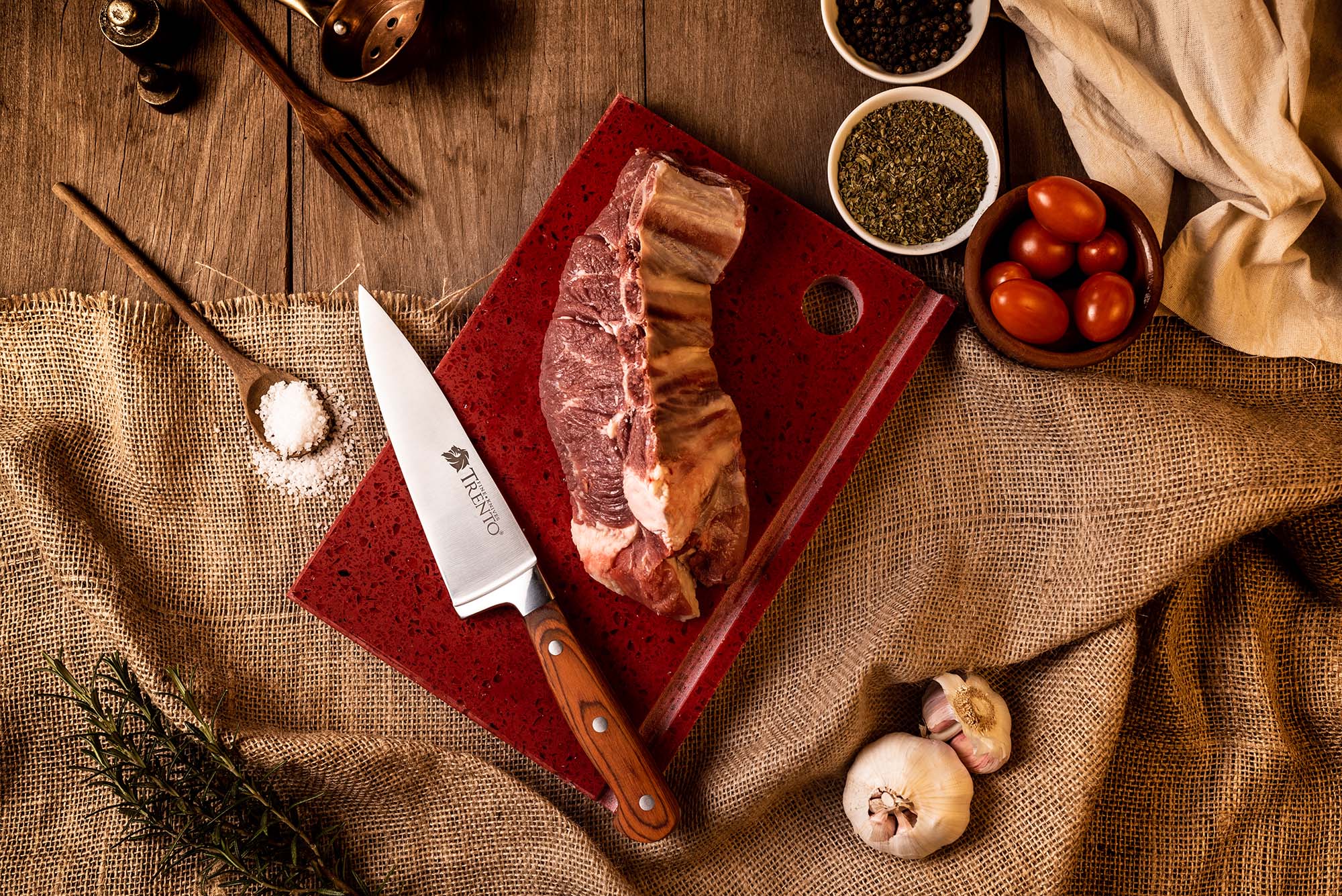 Trento cuchillos fotografía publicitaria
